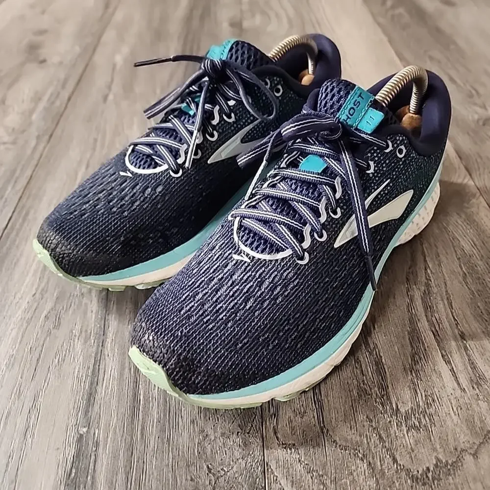 Brooks Ghost 11,Womens Running Shoes, Navy/Grey/Blue, Womens 9 Wide B - Picture 5 of 8